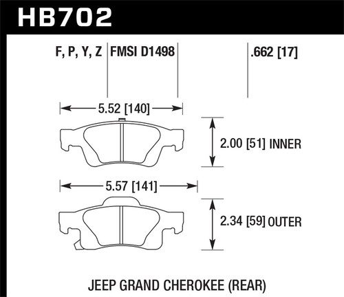 Hawk performance hb702p 662 - hb702p,